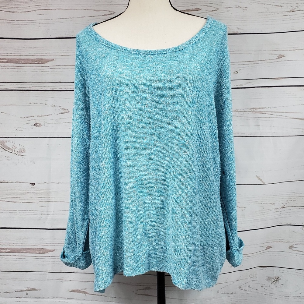 Torrid boat neck crochet knit semi sheer sweater
